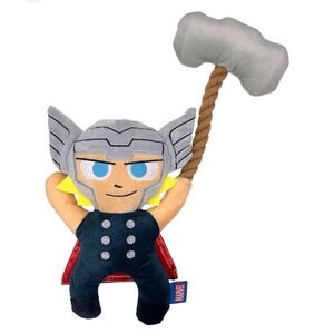 Marvel Thor Avengers Plush Clinker Squeaker Rope Toy S/M/L‎ Dog Chew Tug Toy